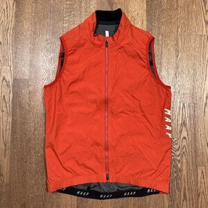 MAAP Prime Vest Polartec Neoshell Orange Zip Cycling Shell Jacket Mens Large